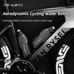 AhyKa Aerodynamic Water Bottle Set 600ml Big Capacity Food Grade PP5 Bottle With Ultralight Carbon Bottle Cage Bike Accessories