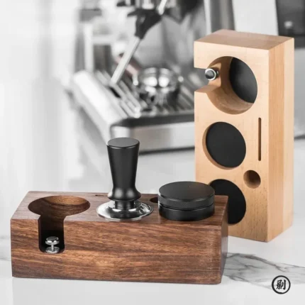 Coffee Tamper Station Stand Wooden Non-slip Espresso Holder Coffee brush Filter Storage Stand Barista Accessories