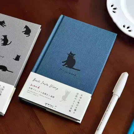 Cute Cat A6 2026 Week Planner Notebook Daily Weekly Plan Journal Personal Diary Calendar Time Management Goals Setting Schedule